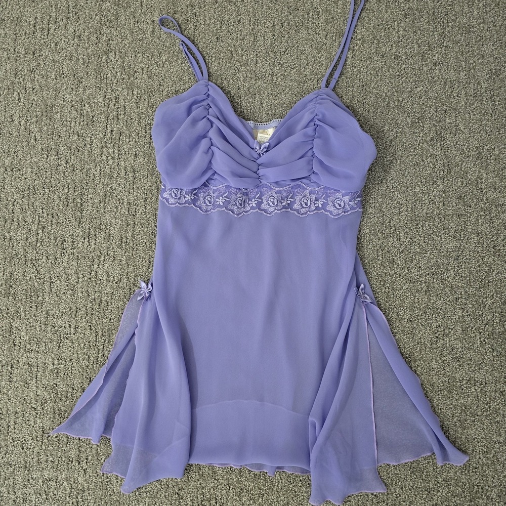 Ruffle Babydoll‎ Nightie Chemise Sheer Lingerie Coquette Small L.A Intimates
